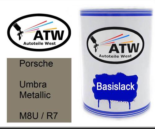 Porsche, Umbra Metallic, M8U / R7: 500ml Lackdose, von ATW Autoteile West.